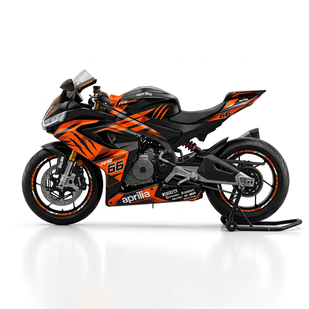 Aprilia RS 660 Racing Graphics Kit Orange Black