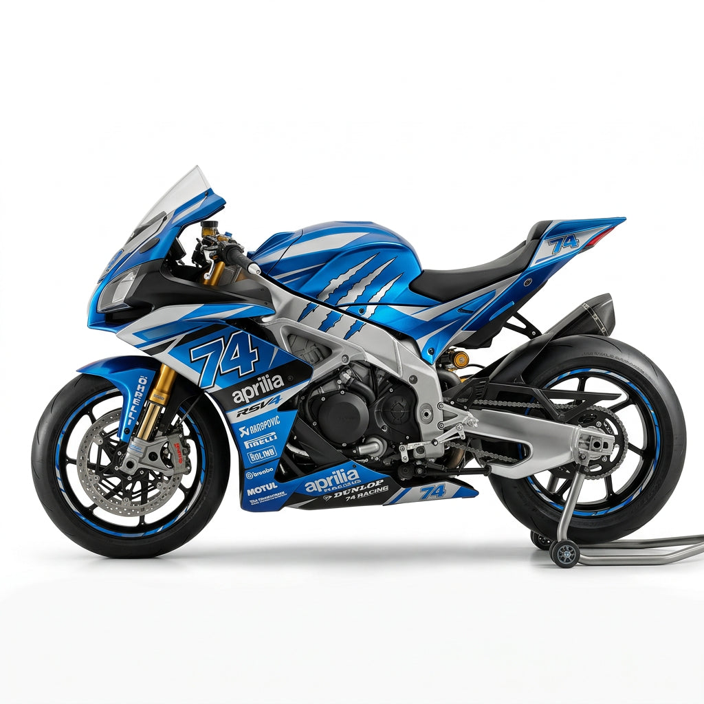 Aprilia RSV4 Racing Graphics Kit Blue Silver