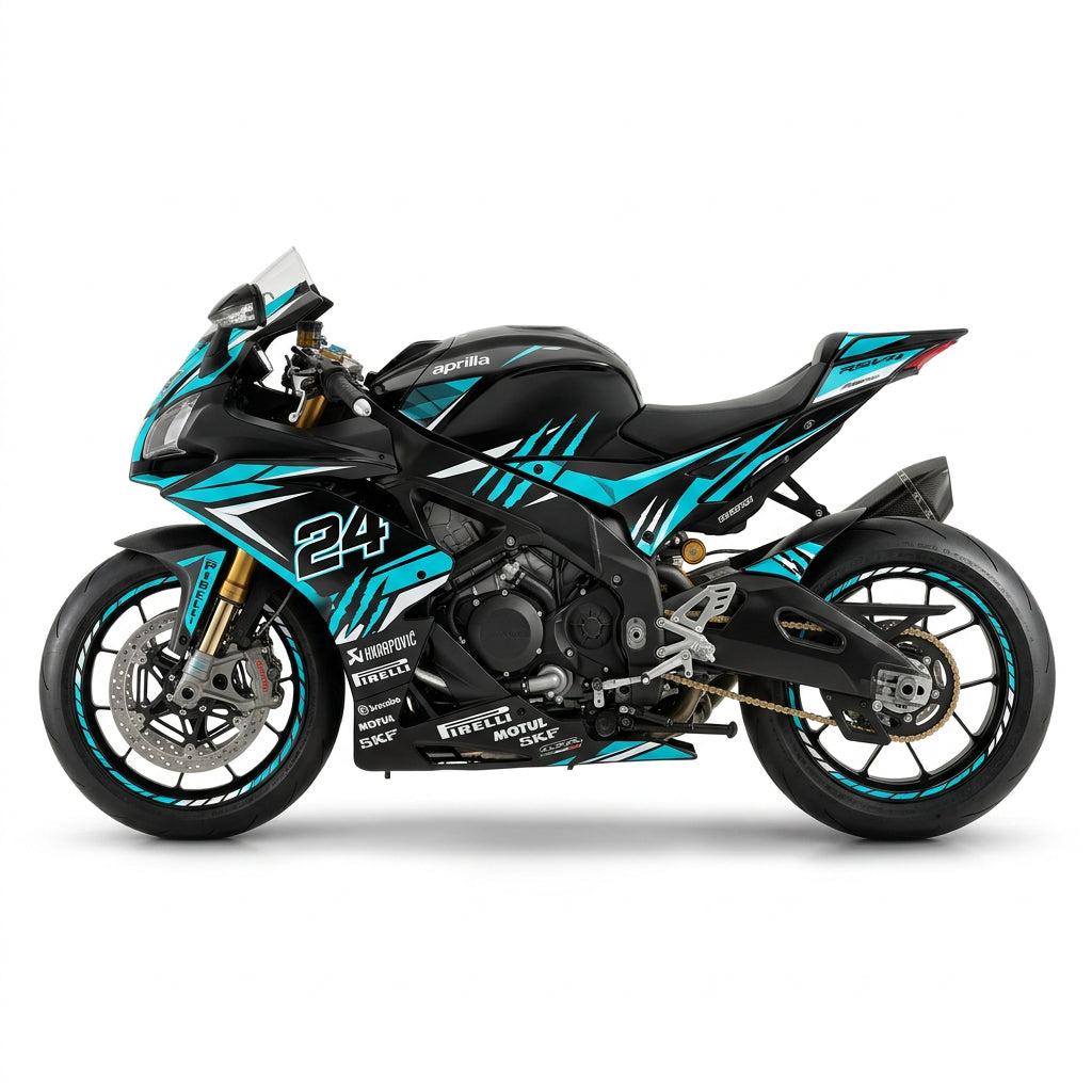 Aprilia RSV4 Cyan White Graphics Kit