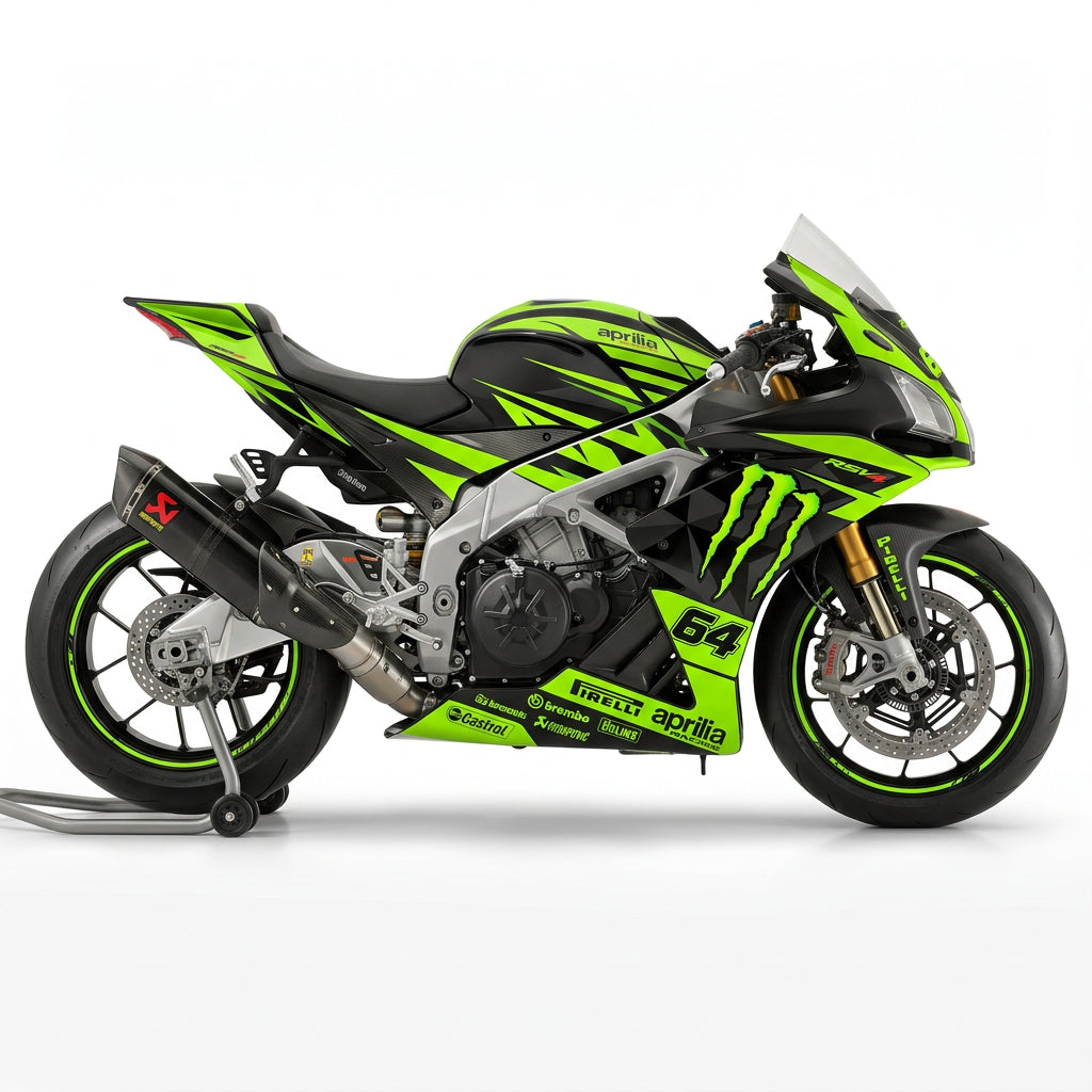 Aprilia RSV4 Racing Graphics Kit Green Black