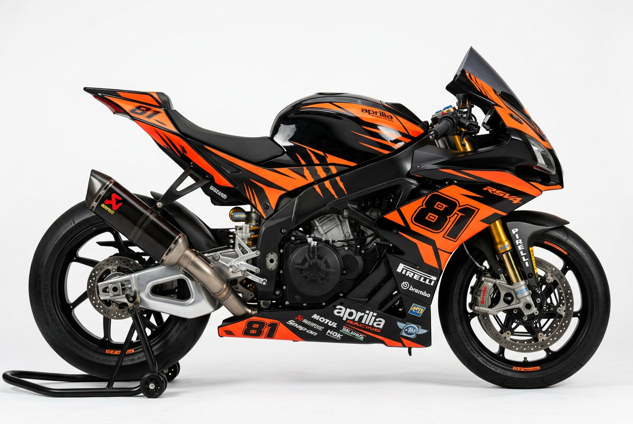 Aprilia RSV4 Graphics Kit Orange Black
