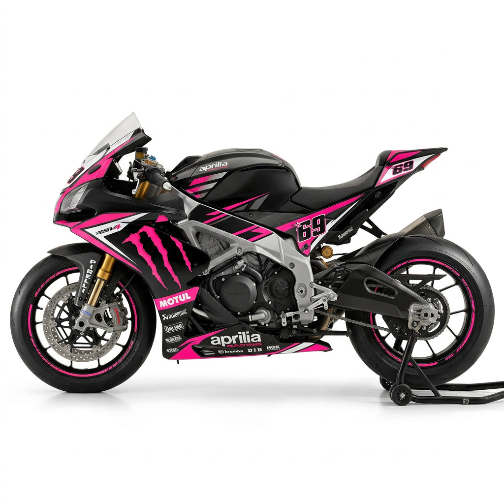 Aprilia RSV4 Pink Black Graphics Kit