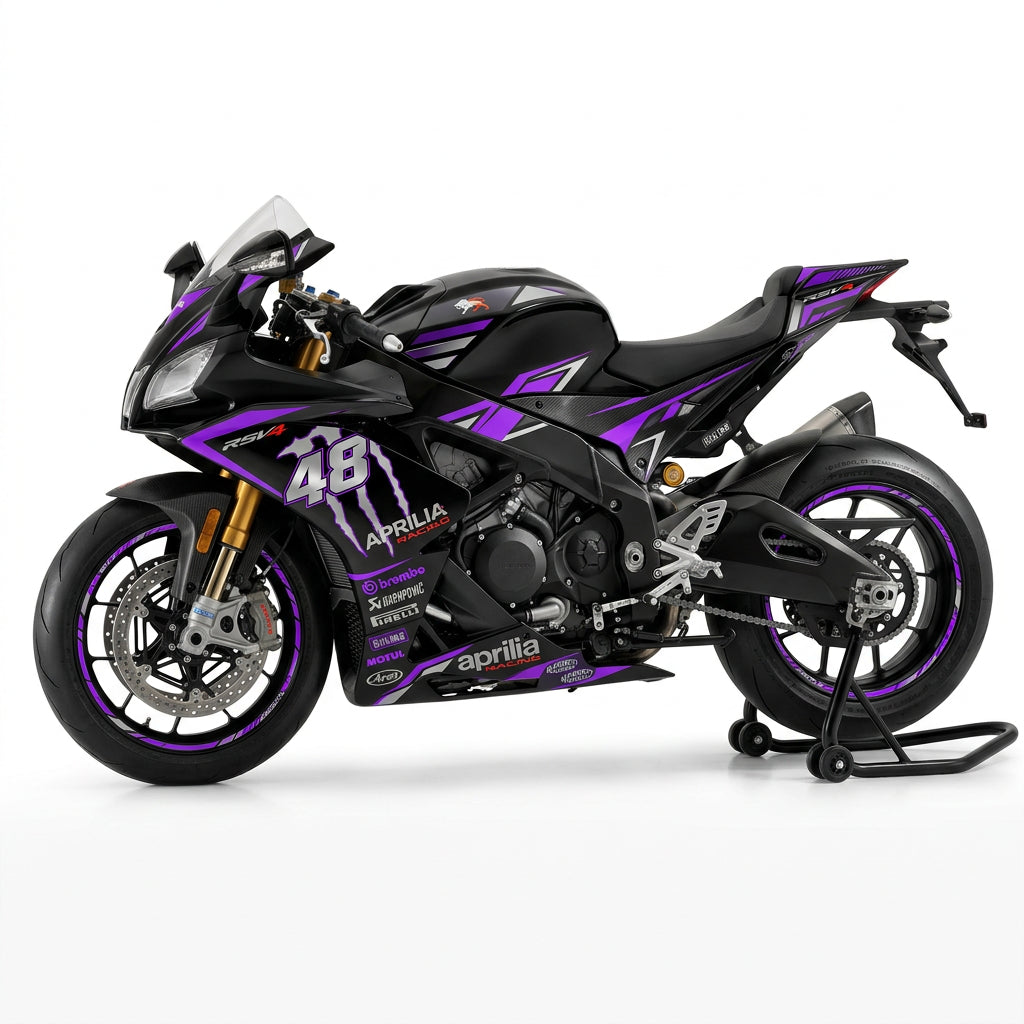 Aprilia RSV4 Purple Silver Graphics Kit