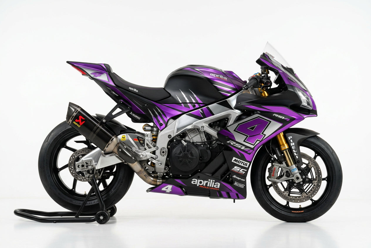 Aprilia RSV4 Graphics Kit Purple Silver