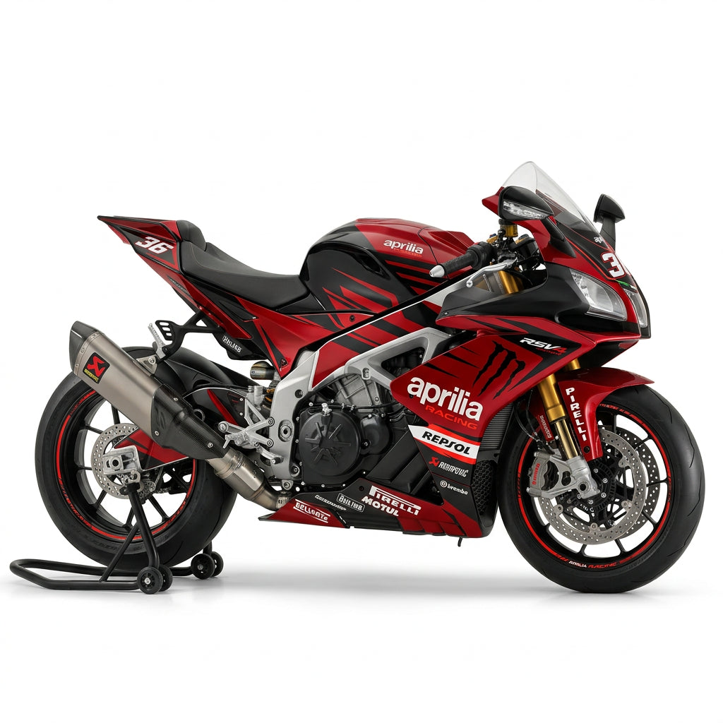 Aprilia RSV4 Racing Graphics Kit Red Black