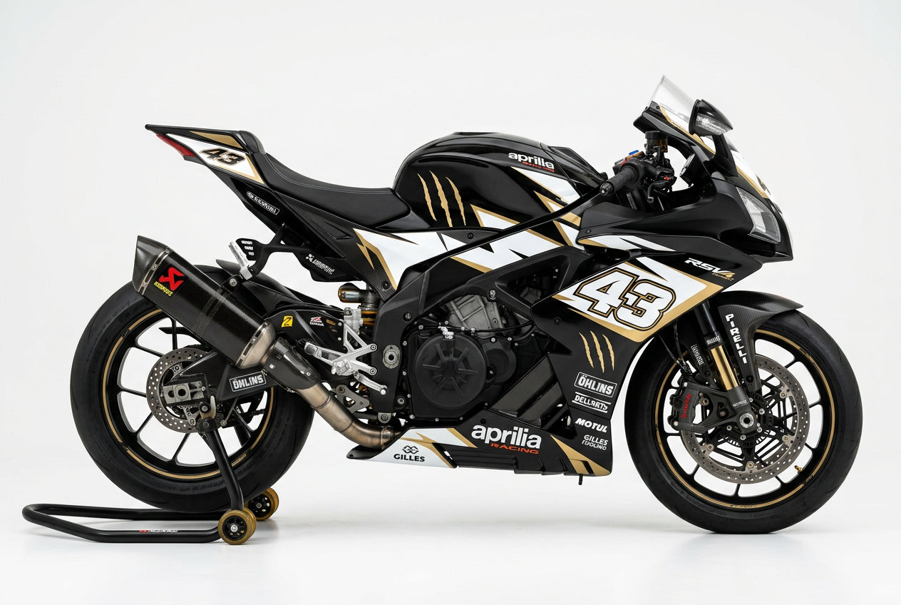 Aprilia RSV4 Graphics Kit White Gold