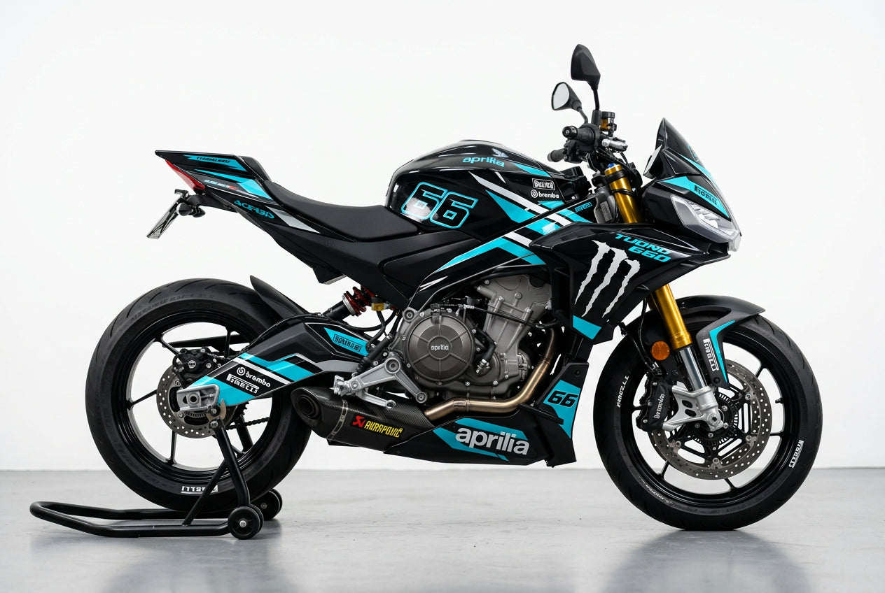 Aprilia Tuono 660 Graphics Kit Cyan White