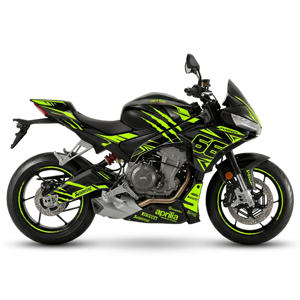 Aprilia Tuono 660 Racing Graphics Kit Green Black