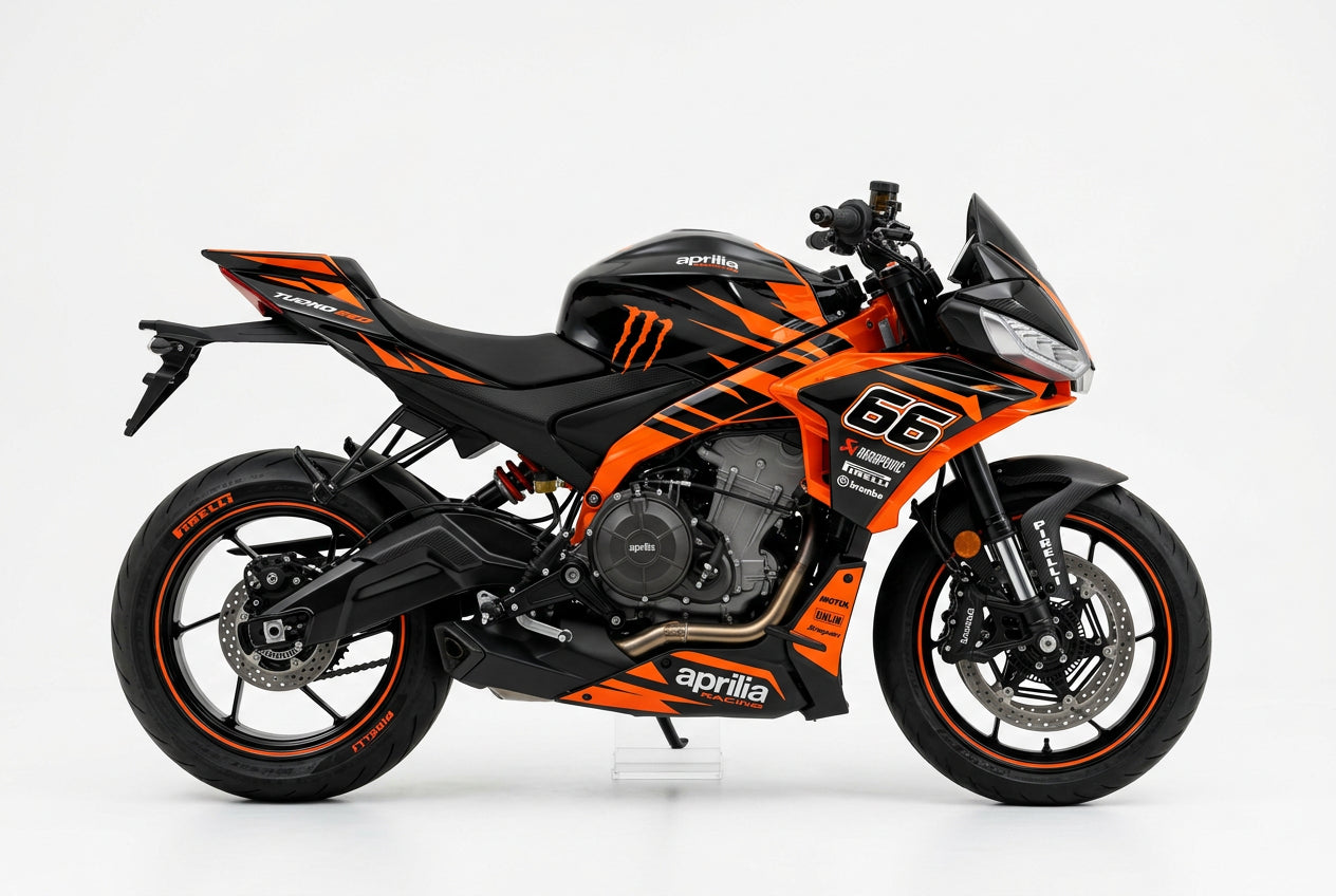 Aprilia Tuono 660 Graphics Kit Orange Black