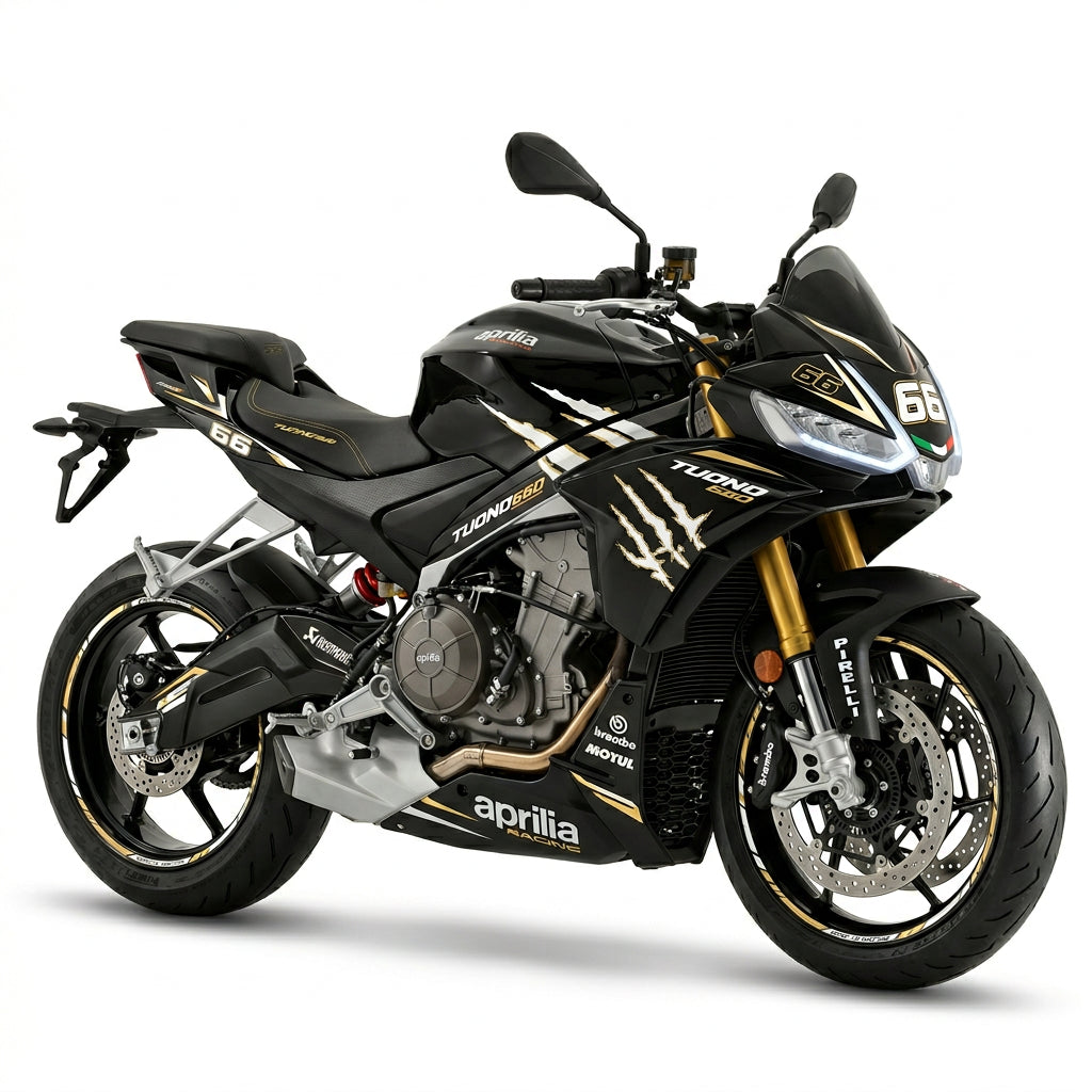 Aprilia Tuono 660 Racing Graphics Kit White Gold