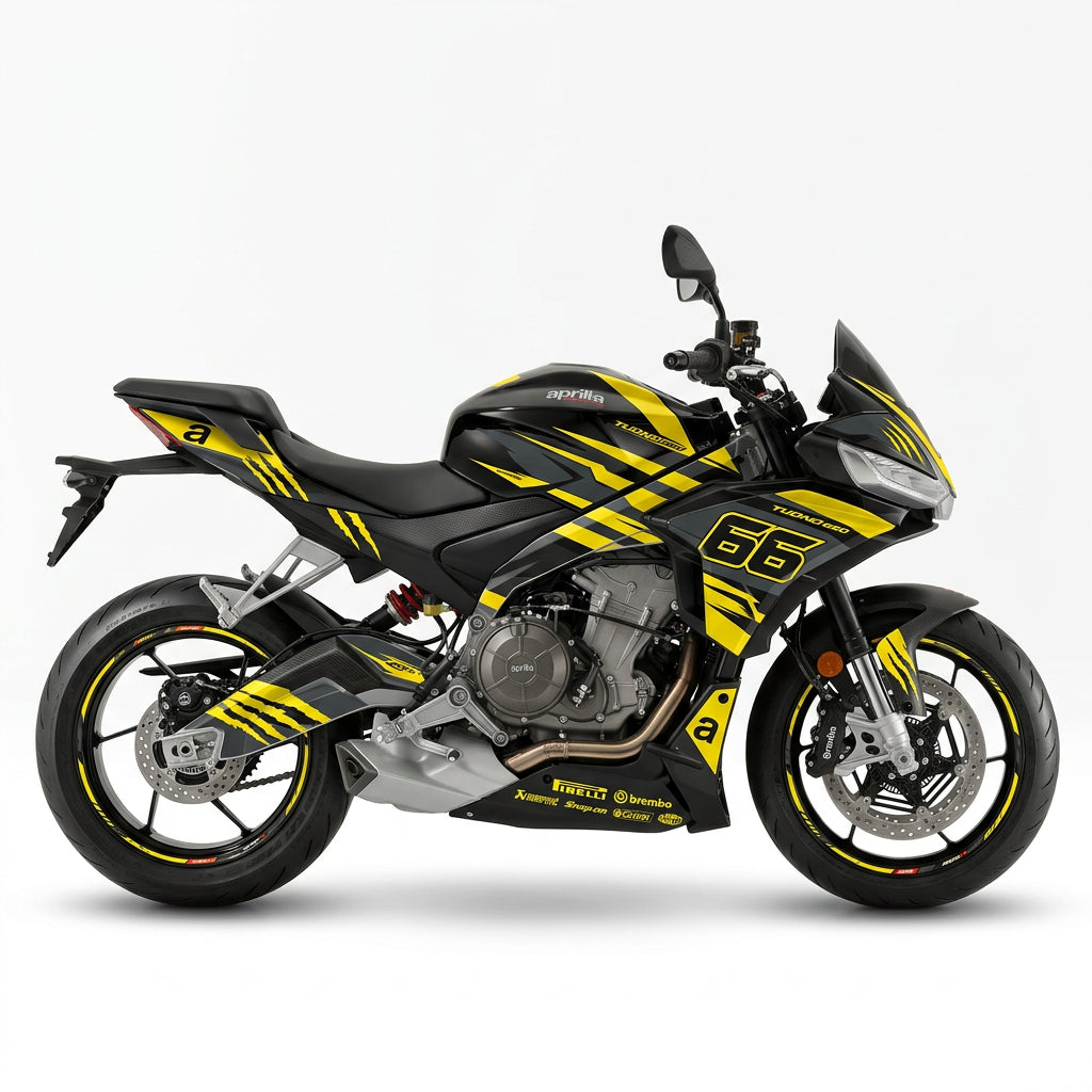 Aprilia Tuono 660 Yellow Black Graphics Kit
