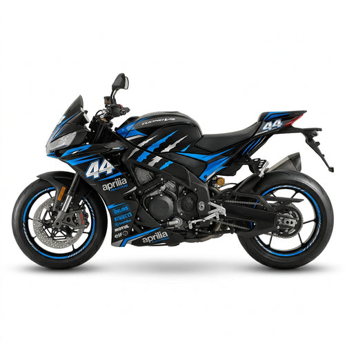 Aprilia Tuono V4 Racing Graphics Kit Blue Silver