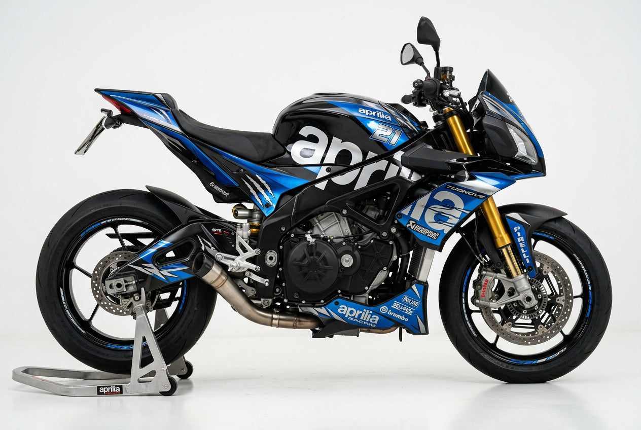 Aprilia Tuono V4 Graphics Kit Blue Silver