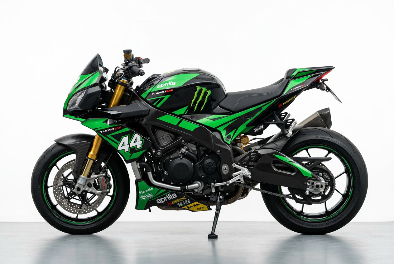 Aprilia Tuono V4 Graphics Kit Green Black