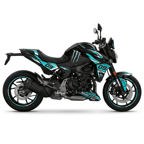 BMW F900R Cyan White Graphics Kit