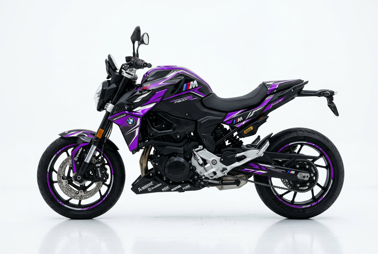 BMW F900R Purple Silver Racing Decal Kit