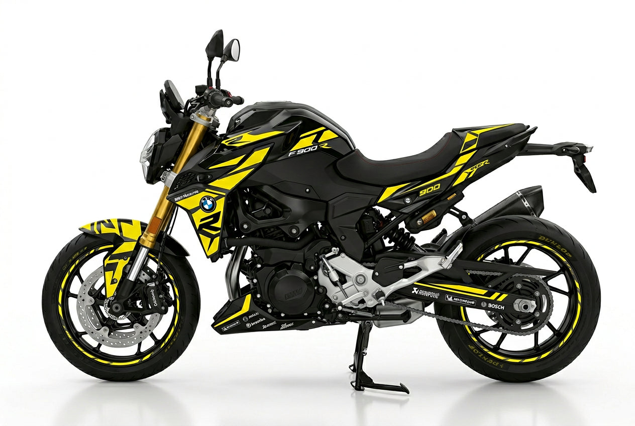 BMW F900R Yellow Black Racing Decal Kit