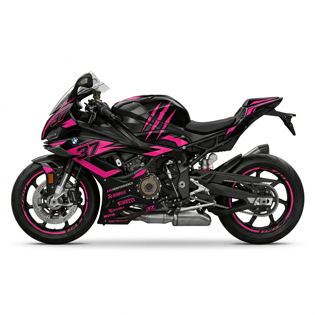 BMW M1000RR Pink Black Graphics Kit