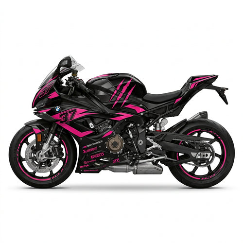 BMW M1000RR Pink Black Graphics Kit