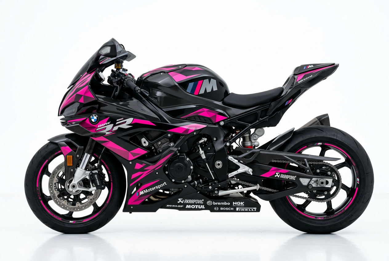BMW M1000RR Pink Black Racing Decal Kit