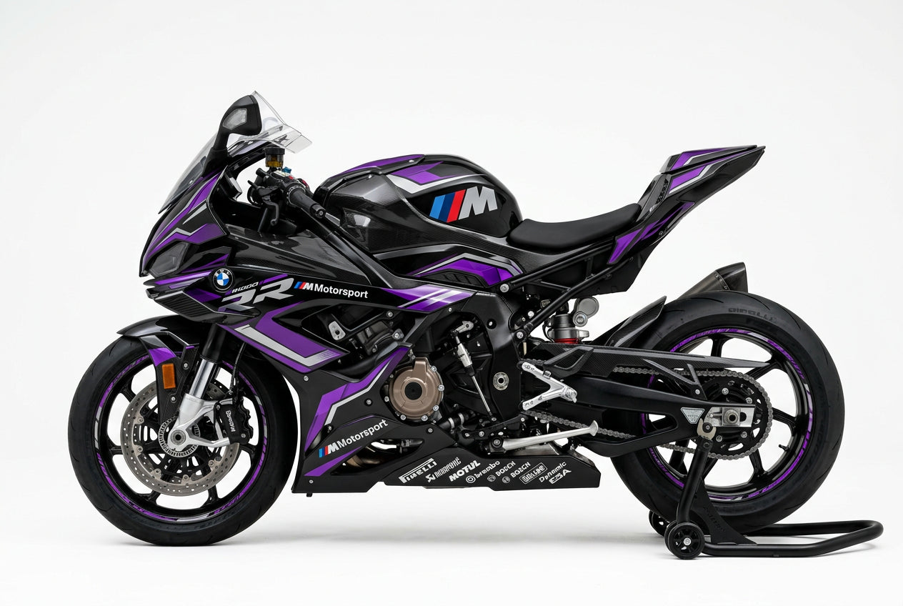 BMW M1000RR Purple Silver Racing Decal Kit