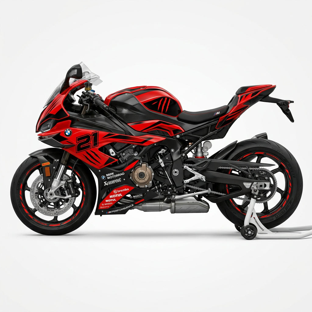 BMW M1000RR Red Black Graphics Kit