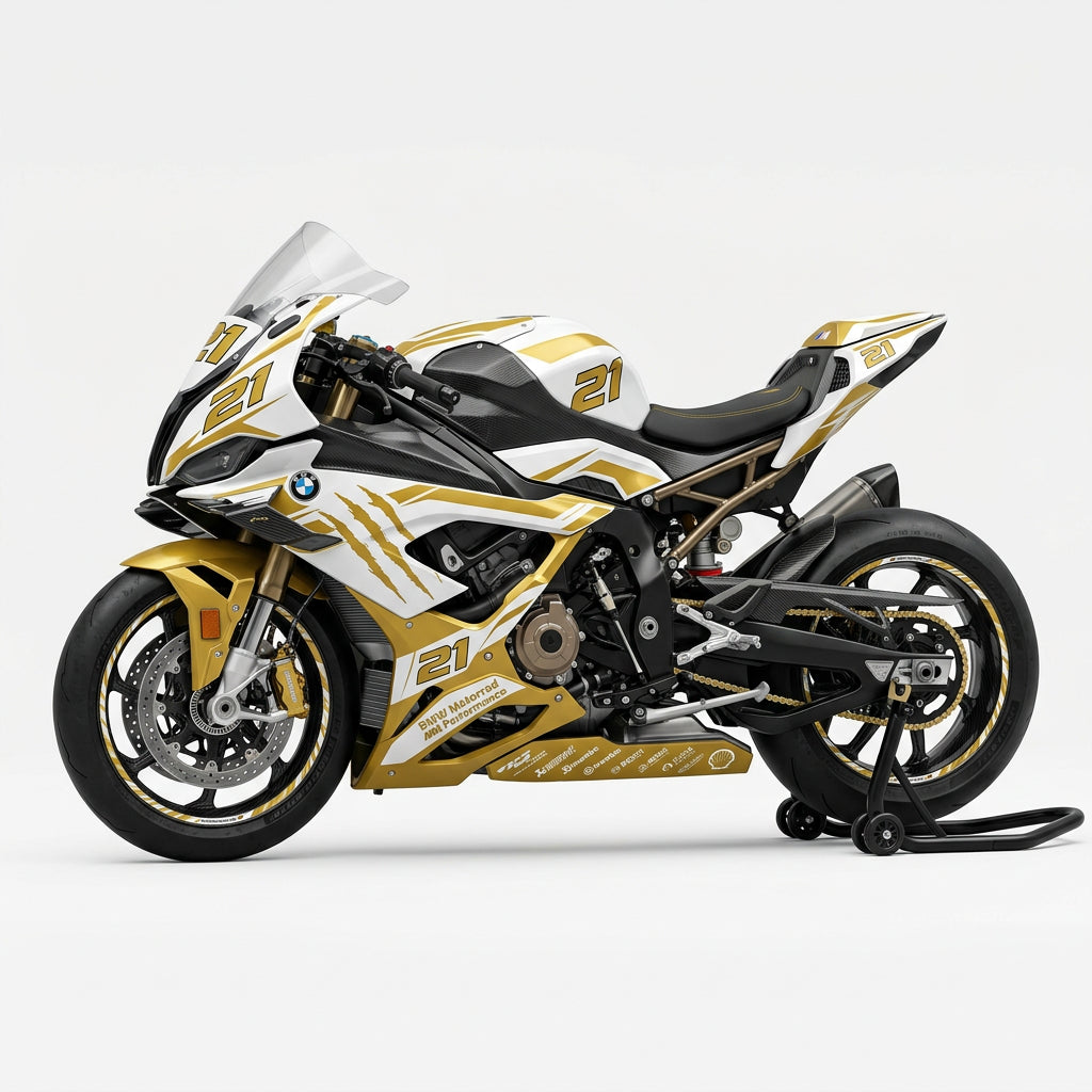BMW M1000RR White Gold Graphics Kit