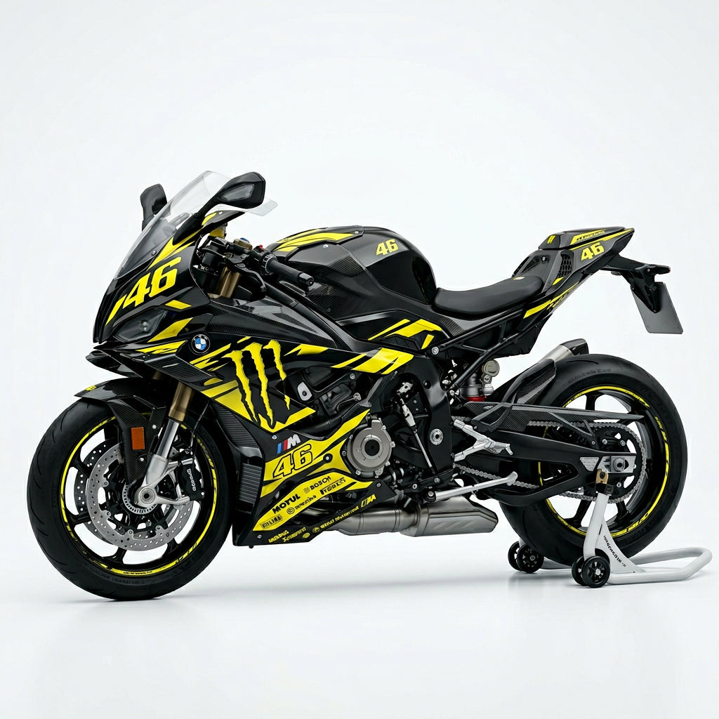 BMW M1000RR Yellow Black Graphics Kit