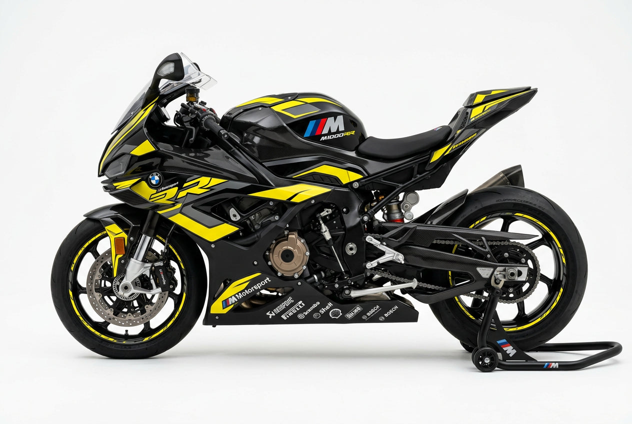 BMW M1000RR Yellow Black Racing Decal Kit