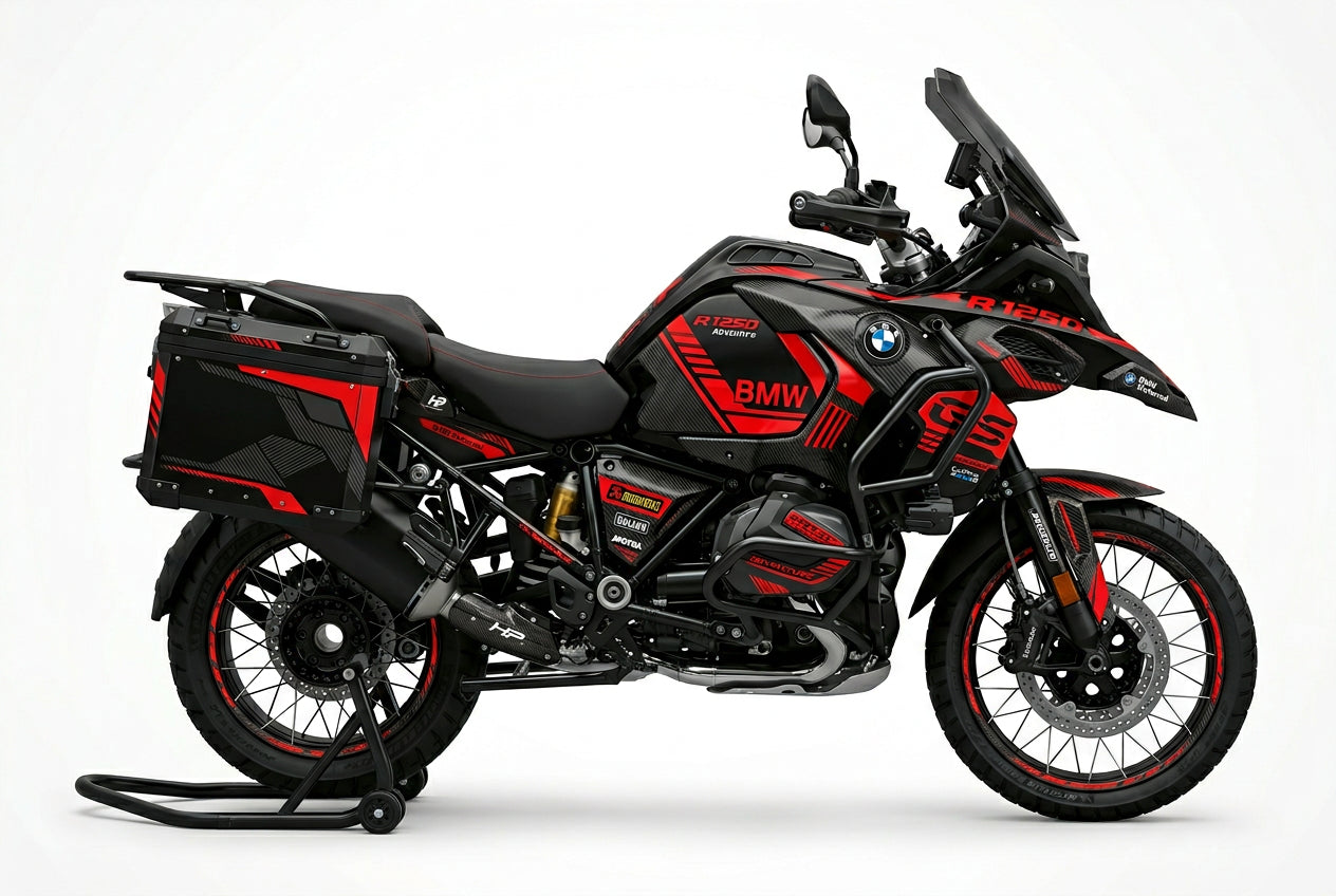 BMW R1250GS Carbon Red Racing Decal Kit