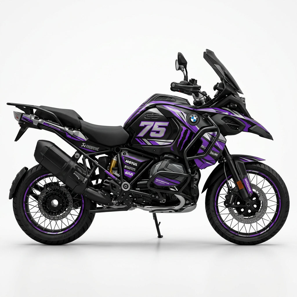 BMW R1250GS Purple Silver Graphics Kit