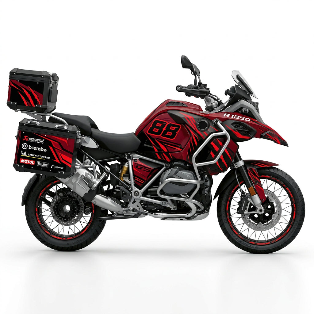 BMW R1250GS Red Black Graphics Kit