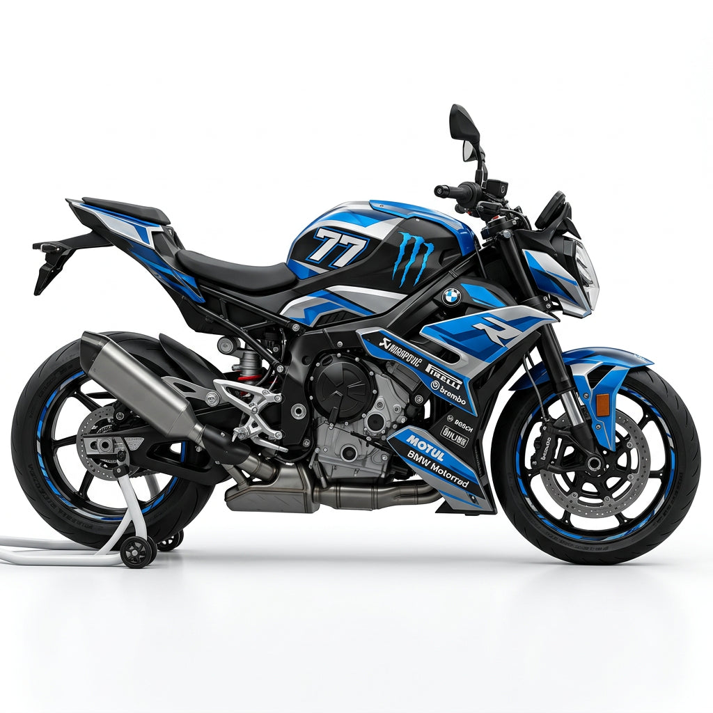 BMW S1000R Blue Silver Graphics Kit