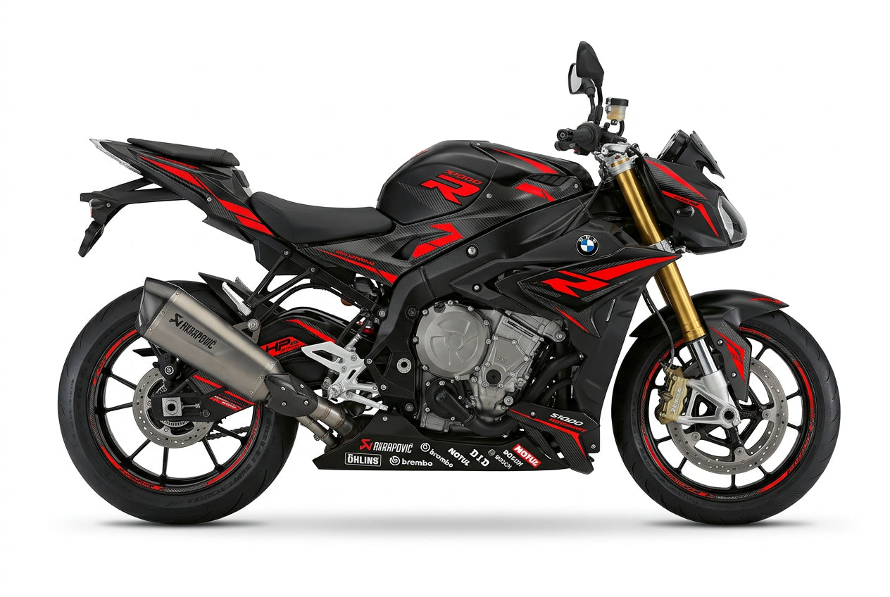 BMW S1000R Carbon Red Racing Decal Kit
