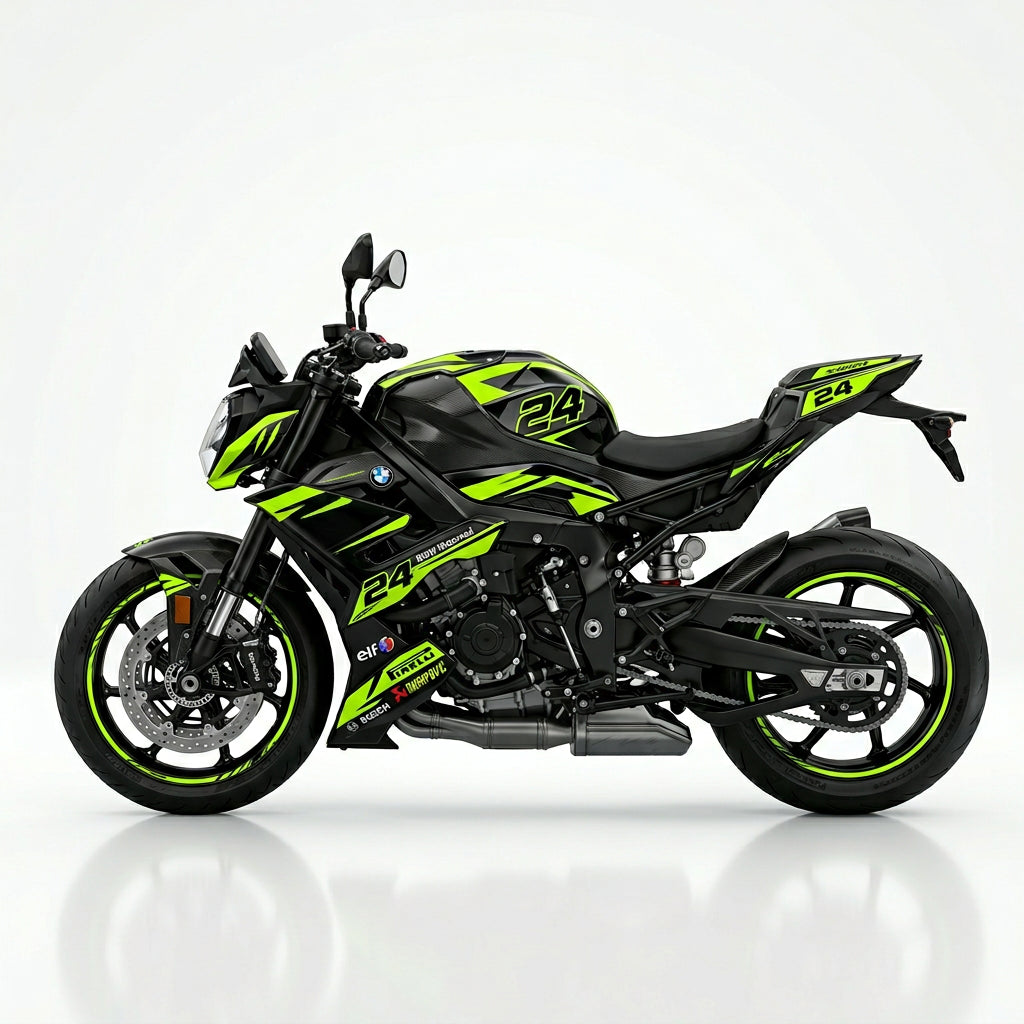 BMW S1000R Neon Green Black Graphics Kit