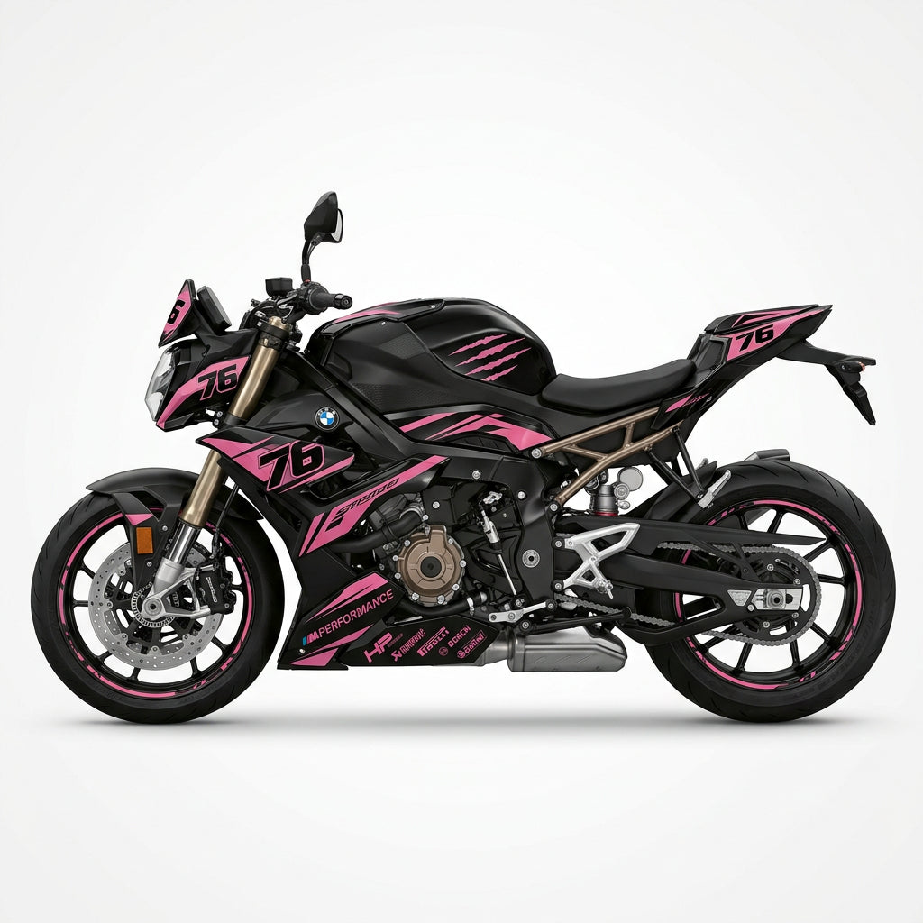 BMW S1000R Pink Black Graphics Kit