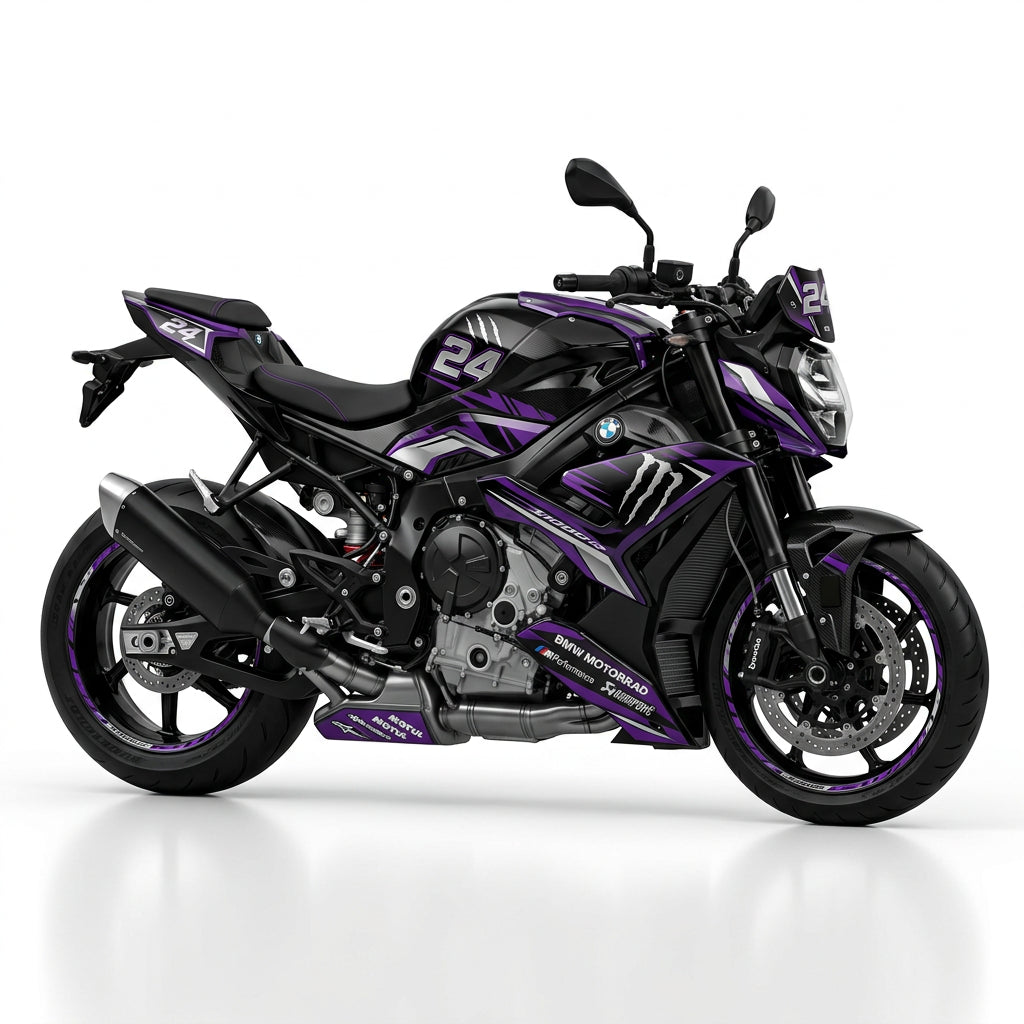 BMW S1000R Purple Silver Graphics Kit