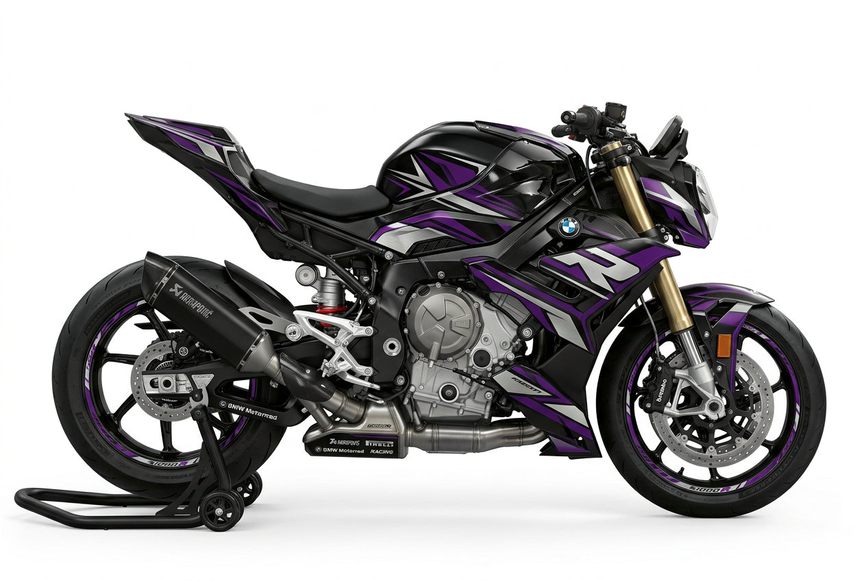 BMW S1000R Purple Silver Racing Decal Kit