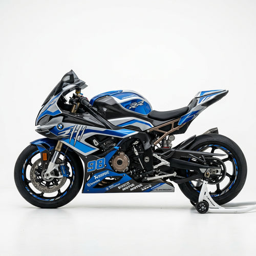 BMW S1000RR Blue Silver Graphics Kit