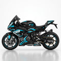 BMW S1000RR Cyan White Racing Graphics Kit