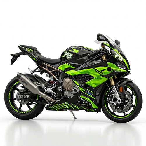 BMW S1000RR Neon Green Black Graphics Kit