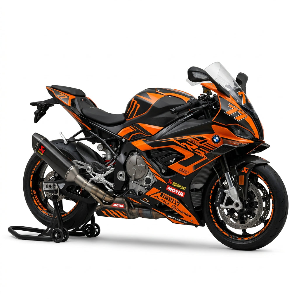 BMW S1000RR Orange Black Graphics Kit