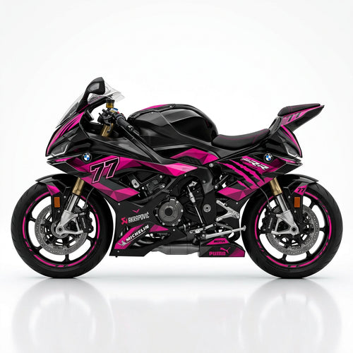 BMW S1000RR Pink Black Racing Graphics Kit