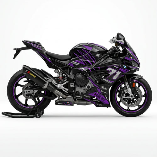 BMW S1000RR Purple Silver Racing Graphics Kit