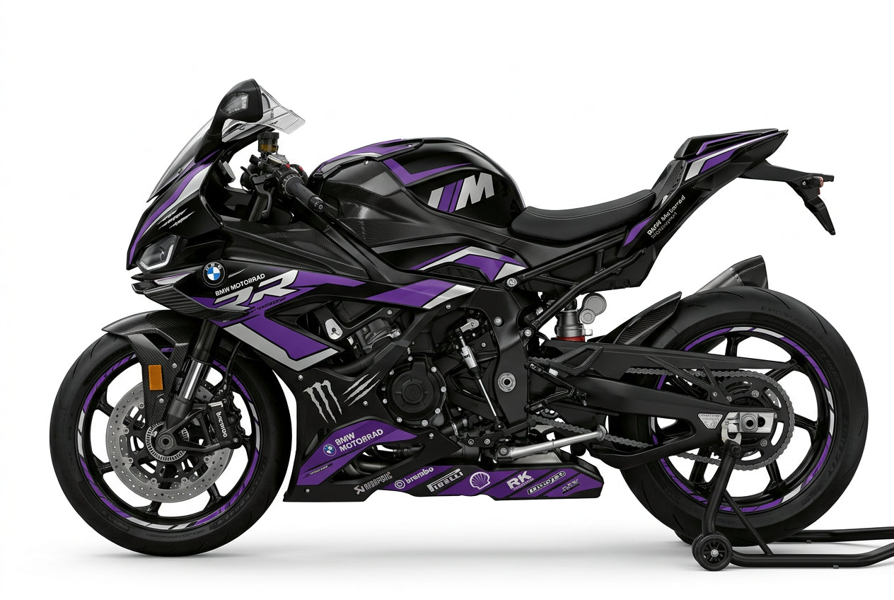 BMW S1000RR Purple Silver Racing Decal Kit