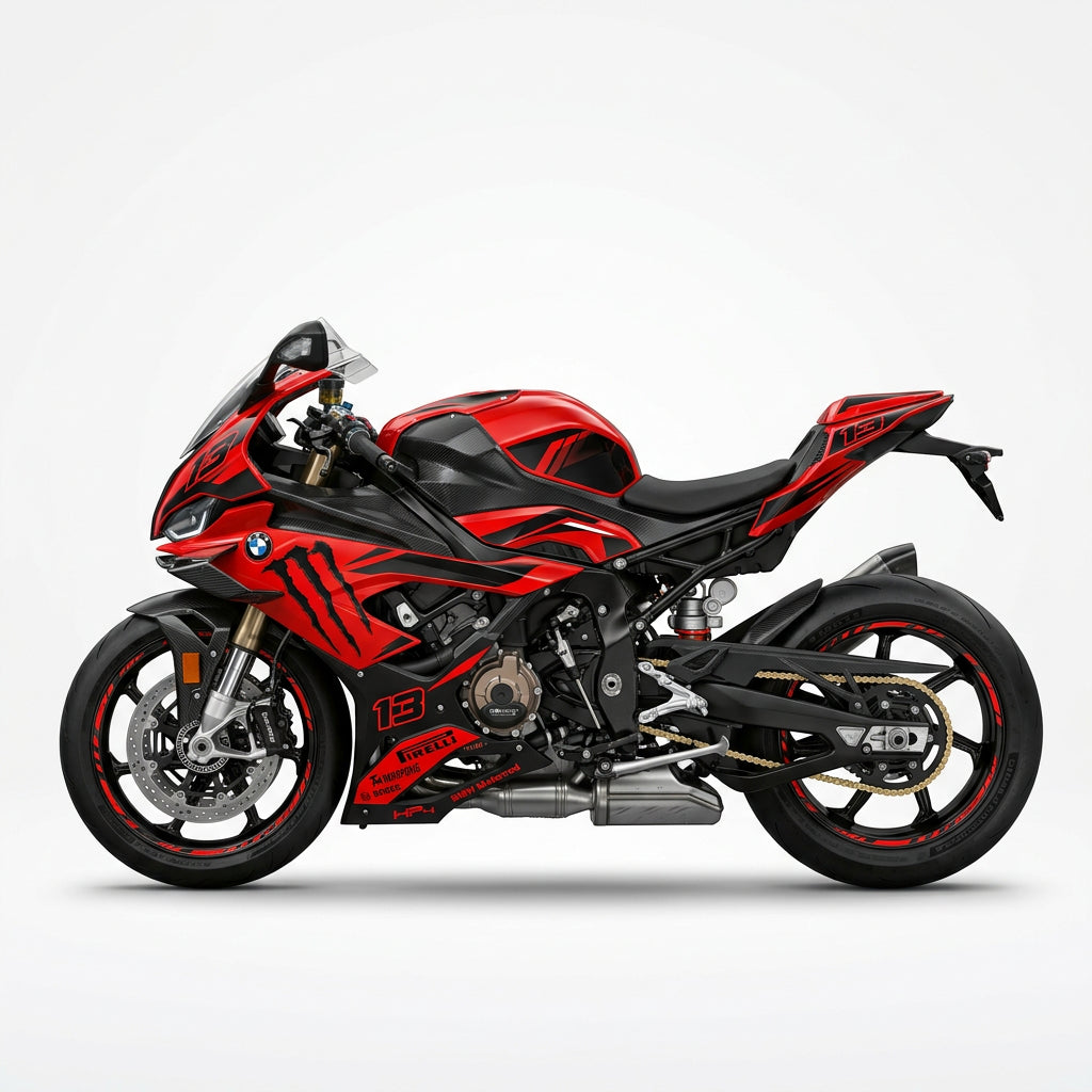 BMW S1000RR Red Black Graphics Kit