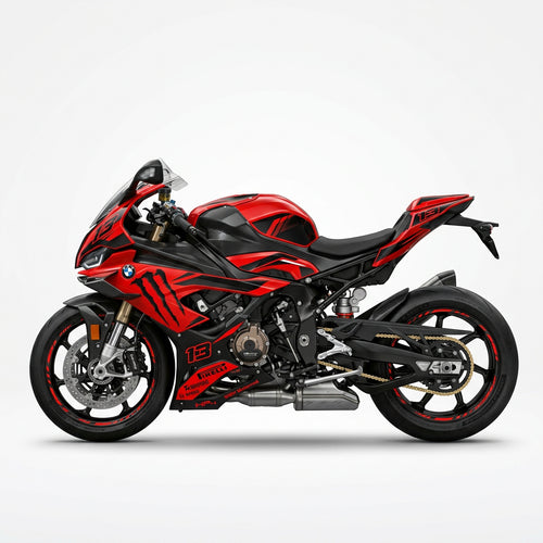 BMW S1000RR Red Black Graphics Kit