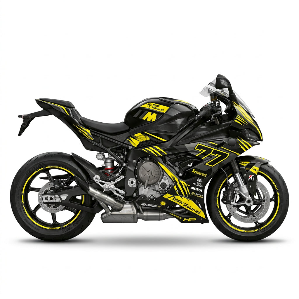 BMW S1000RR Yellow Black Racing Graphics Kit