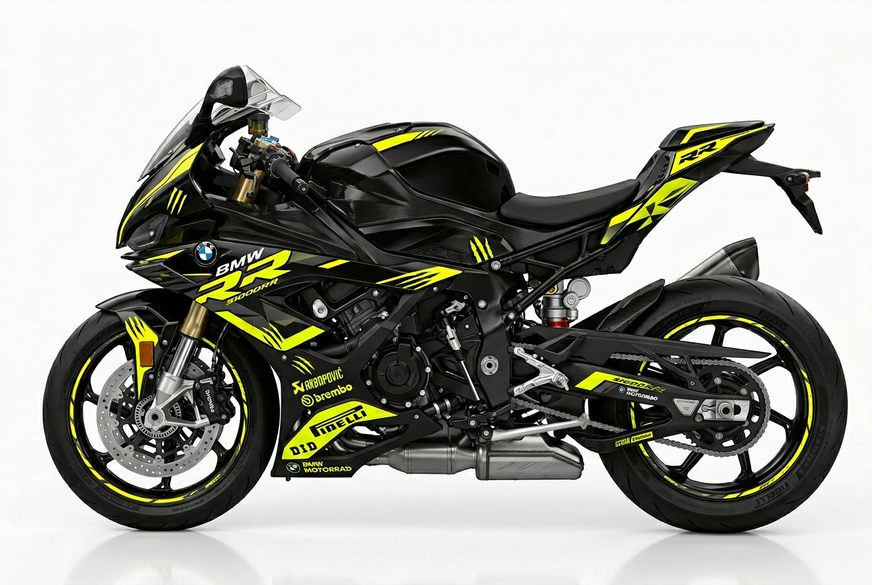 BMW S1000RR Yellow Black Racing Decal Kit