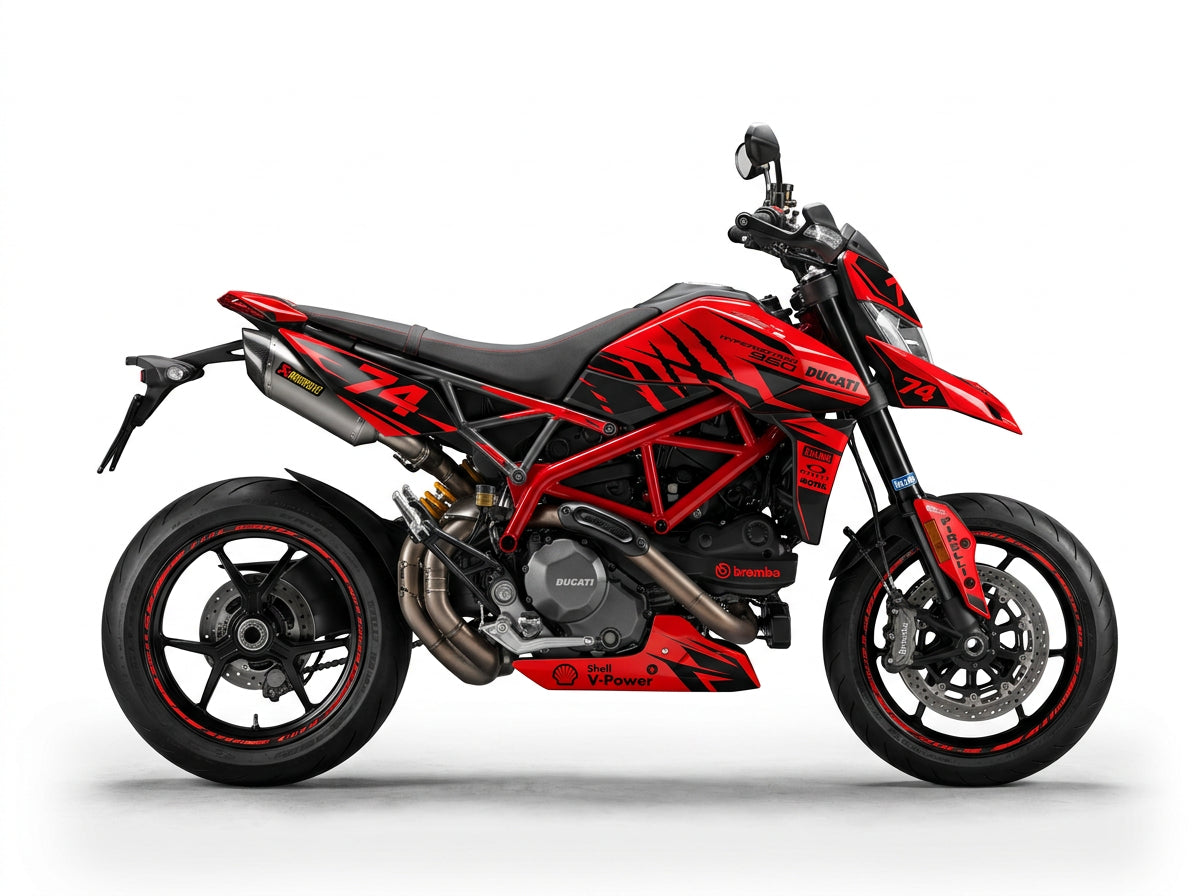 Ducati Hypermotard Red Black Graphics Kit